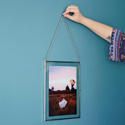 "Rackhams Dia Silver Recycled Glass Hanging Photo Frame - 11"" x 9"" - Landscape" - thumbnail 5