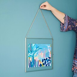 "Rackhams Dia Silver Recycled Glass Hanging Photo Frame - 11"" x 9"" - Landscape" - thumbnail 4