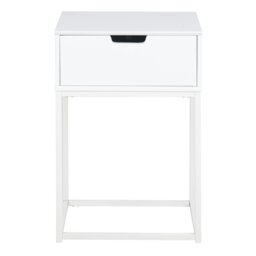 Rackhams Mitra 1 Drawer Bedside Table in White - White - Manufactured wood,Powder coated Steel - 1 - thumbnail 2