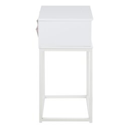 Rackhams Mitra 1 Drawer Bedside Table in White - White - Manufactured wood,Powder coated Steel - 1 - thumbnail 3