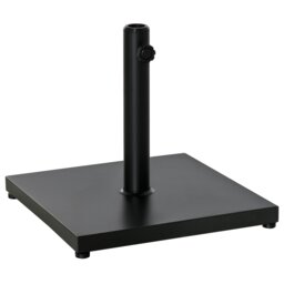Rackhams Φ35/38/48MM 18KG Steel Square Parasol Stand Base w/ Adjustable Knob Umbrella Stand Garden Patio Outdoor Home, Black - thumbnail 2
