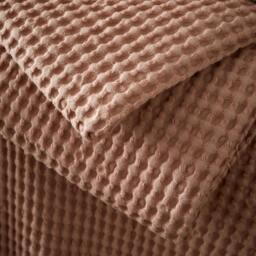 Rackhams Jaipur Chunky Waffle Cotton Blanket Throw Pink - 150 x 200 cm - Pink - thumbnail 3