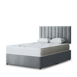 Rackhams Amelia Divan Bed with Upholstered Headboard - Silver - Small Double - thumbnail 2