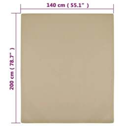 Rackhams Jersey Fitted Sheets 2 pcs Taupe 140x200 cm Cotton - thumbnail 4