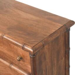 Rackhams Solid Wood Bamboo Carved 3-Drawer Chest - thumbnail 6