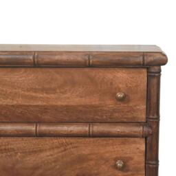 Rackhams Solid Wood Bamboo Carved 3-Drawer Chest - thumbnail 5