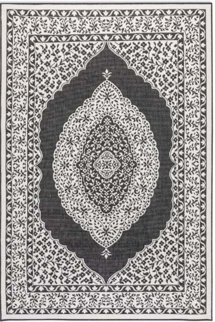 Rackhams Meekly Indoor & Outdoor Reversible Black Rug - 160X230 cm - image 1