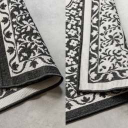 Rackhams Meekly Indoor & Outdoor Reversible Black Rug - 160X230 cm - thumbnail 5