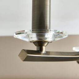 Rackhams Morden 3 Light Antique Brass Semi Flush Ceiling Light - thumbnail 5