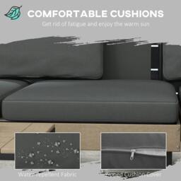 Rackhams Three-Piece 'L' Garden Sofa Set - Grey - thumbnail 5