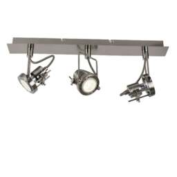Rackhams Sage Satin Nickel 3 Light Ceiling Spotlight Bar - thumbnail 3