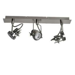 Rackhams Sage Satin Nickel 3 Light Ceiling Spotlight Bar - thumbnail 2