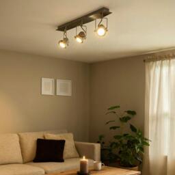 Rackhams Sage Satin Nickel 3 Light Ceiling Spotlight Bar
