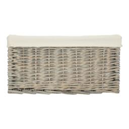 Rackhams Grey Wash White Cotton Lined Willow Storage Baskets - Set of 4 - Wicker - 4 - thumbnail 5