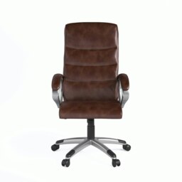 Rackhams Hampton office chair in brown leather - Brown - thumbnail 6