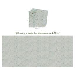 Rackhams Marble Terrazzo Metallic Silver Wall Tile Sticker Set 120 pcs - Modern Home Decor - thumbnail 4