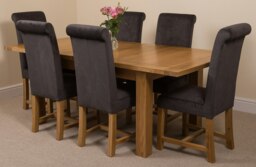 Rackhams Seattle Oak Extending Dining Table with Washington Fabric Chairs - 8 chairs - Grey - thumbnail 3