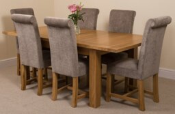 Rackhams Seattle Oak Extending Dining Table with Washington Fabric Chairs - 8 chairs - Grey - thumbnail 2