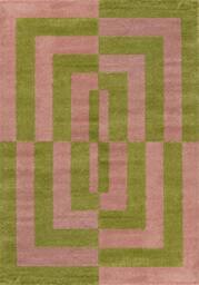 Rackhams Joli Geometric Green & Pink Rug - 200X290 cm - thumbnail 1