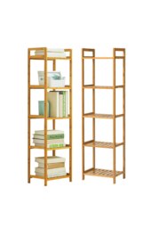 Rackhams 5 Tier Wood Audriel Bookcase - Brown - thumbnail 4