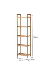 Rackhams 5 Tier Wood Audriel Bookcase - Brown - thumbnail 6