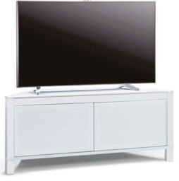 "Rackhams VOLANS Tru-Corner Remote Friendly Doors White/Black Reversible Panel LCD/Plasma/LED TV up to 42"" Corner TV Cabinet" - thumbnail 4
