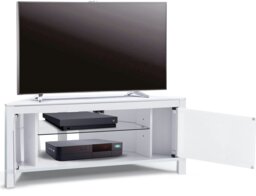 "Rackhams VOLANS Tru-Corner Remote Friendly Doors White/Black Reversible Panel LCD/Plasma/LED TV up to 42"" Corner TV Cabinet" - thumbnail 6