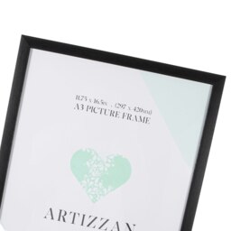 Rackhams Modern and Stylish Black Veneer Wood Effect A3 Plastic Frame for Wall Hanging - thumbnail 3
