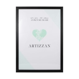 Rackhams Modern and Stylish Black Veneer Wood Effect A3 Plastic Frame for Wall Hanging - thumbnail 1