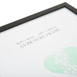 Rackhams Modern and Stylish Black Veneer Wood Effect A3 Plastic Frame for Wall Hanging - thumbnail 5
