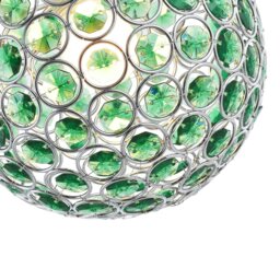 Rackhams Modern Round Globe Easy Fit Pendant Shade with Small Green Acrylic Bead Jewels - thumbnail 4