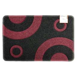 Rackhams Geo Circle Spaghetti Doormat 90x60cm - Black with Purple Circles - thumbnail 1