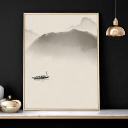 Rackhams Japanese wall hanging - set of 3 wall art prints - A4 8.27 x 11.69 in / 21 x 29.7 cm - Satin Photo paper 280 gsm - Black Frame - thumbnail 5