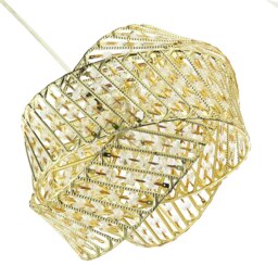 Rackhams Designer Triple Ring Gold Pendant Light Shade with Small Clear Acrylic Beads - thumbnail 3