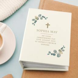 Rackhams Personalised Botanical Cross Photo Album with Sleeves - Card/Paper/Tissue - H16.7 x W12.5 x D5.7cm, 0.47 kg - thumbnail 4