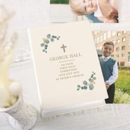 Rackhams Personalised Botanical Cross Photo Album with Sleeves - Card/Paper/Tissue - H16.7 x W12.5 x D5.7cm, 0.47 kg - thumbnail 2