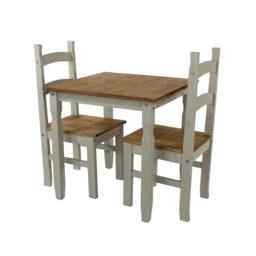 Rackhams Corona 3-Piece Rustic Dining Set - Grey Wax - thumbnail 1