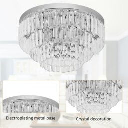 Rackhams Crystal Chandelier Flush Mount Ceilings Lighting Fixture for Living Room - thumbnail 4