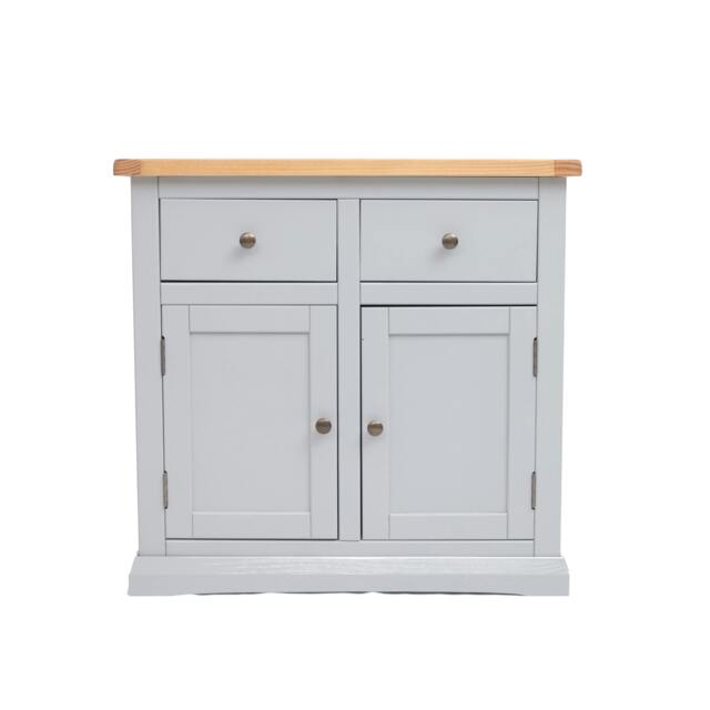 Rackhams Loreo Light Grey 2 Drawer 2 Door Sideboard Brass Knob - Light Grey - image 1