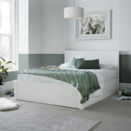 Rackhams Dawson White Wooden Ottoman Bed - Double - thumbnail 2