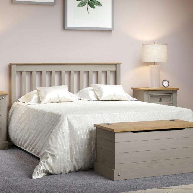 "Rackhams 4'6"" slatted low end bedstead - Grey" - image 1