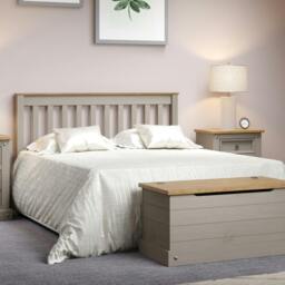 "Rackhams 4'6"" slatted low end bedstead - Grey" - thumbnail 1