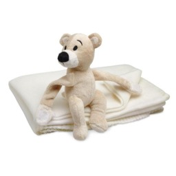 Rackhams Manta Fleece Bear Blanket - White - One Size - White - 100% Mixed - thumbnail 3