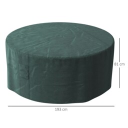 Rackhams Large Outdoor Set Round Cover Garden Furniture Waterproof Resist Fade - Green - Oxford, PVC coating - 193cm x 193cm x 81cm - thumbnail 5