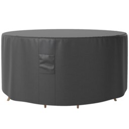 Rackhams Large Outdoor Set Round Cover Garden Furniture Waterproof Resist Fade - Green - Oxford, PVC coating - 193cm x 193cm x 81cm - thumbnail 6