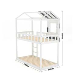 Rackhams Modern Twin Bunk Bed Slatted Board House Shaped - thumbnail 2