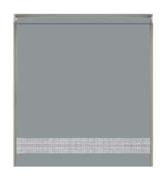 Rackhams Light Grey Straight Diamante Edge Border Roller Blind - 170cm - thumbnail 1