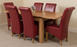 Rackhams Richmond Medium Oak Extendable Dining Table with Montana Leather Chairs - 4 chairs - Black - thumbnail 4