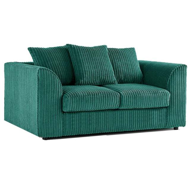 Rackhams Luxor Full Jumbo Cord 2 Seater - Scatter Back - Teal