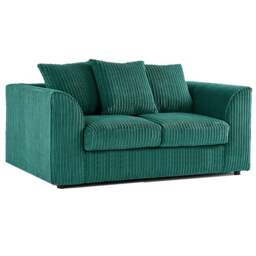 Rackhams Luxor Full Jumbo Cord 2 Seater - Scatter Back - Teal - thumbnail 1